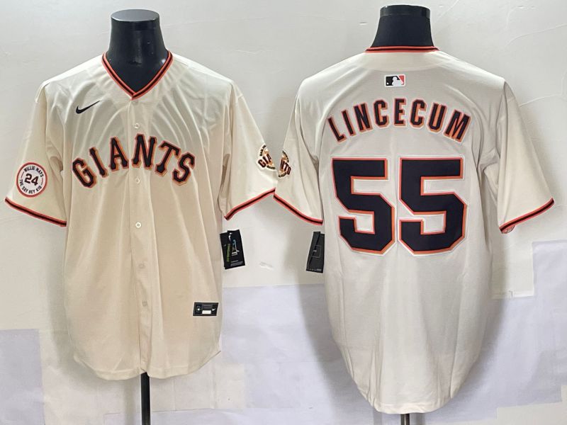 Men 2025 San Francisco Giants #55 Lincecum Cream Game Nike MLB Jersey style 5->san francisco giants->MLB Jersey